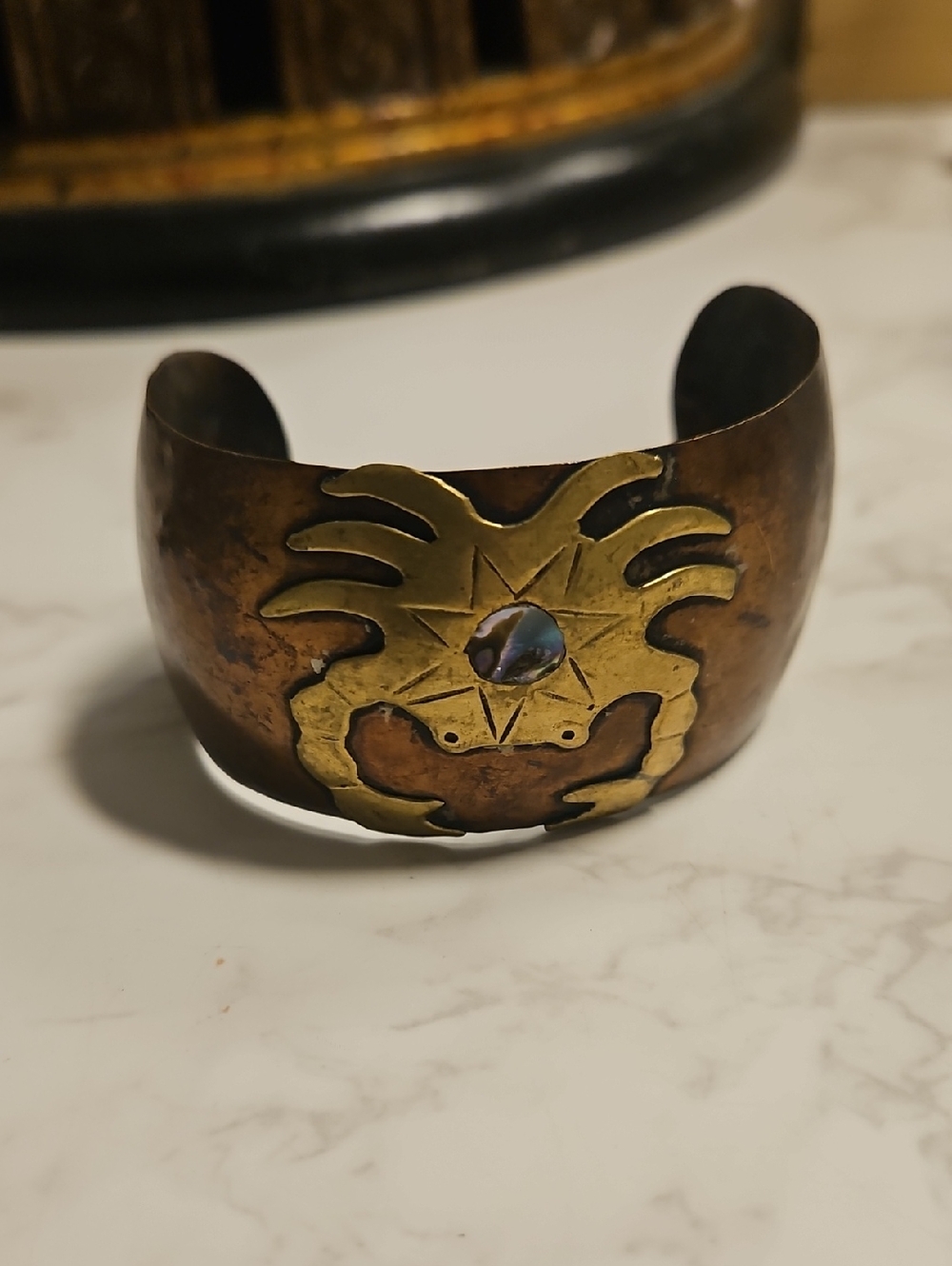 Copper Brass Crab Cuff Adjustable Handmade